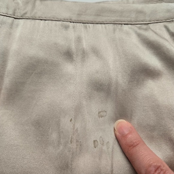 St John Couture Beige Linen Lace Flapper Slit A-Line Skirt- Size 6 - Picture 6 of 8